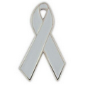 Grey Awareness Ribbon Lapel Pin